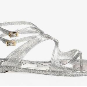 JIMMY CHOO LANCE GLITTER JELLY SANDALS